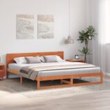  Krevet Voskast smeđi Čvrsto borovo drvo 180 x 200 cm Izdržljiv | shoptok.hr
