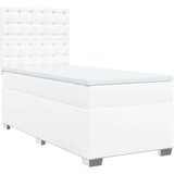  Krevet s oprugama i madracem bijeli 100x200 cm od umjetne kože | shoptok.hr