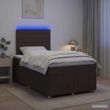  Boxspring krevet s madracem Tamno smeđa 120 x 190 cm Tkanina Slike