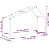 Krov za dječji krevet voštano smeđi 213x95,5x144,5 cm borovina | shoptok.hr