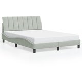 Maison Chic Posteljni okvir - Dvoposteljna postelja - Zakonska postelja brez vzmetnice svetlo siv 140x200 cm žamet-J12552, (21777011) | Shoptok.si