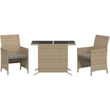  3-dijelni bistro set s jastucima miješane bež boje poliratan | Eponuda.com