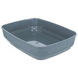 Pijesak WC posoda za mačke Delio z robom 35×20×48 cm sivo/bela | Shoptok.si