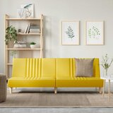 vidaXL raztegljiv kavč svetlo rumeno blago | Shoptok.si