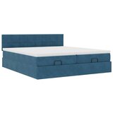  Otomanski okvir kreveta s madracima plavi 200x200cm baršunasti | shoptok.hr