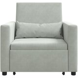 SOFA na razvlačenje Singl s kotačima Svjetlosiva Baršun | shoptok.hr