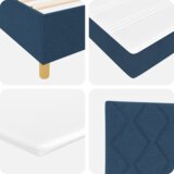 Box Postelja z osnovo z vzmetnico in klopi Modra 200x200 cm Tkanina, (22084028) | Shoptok.si