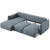 Makamii Plava sklopiva kutna garnitura od šenila (s lijevim kutom/s ležaljkom) Leila – | shoptok.hr