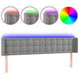 vidaXL LED posteljno vzglavje svetlo sivo 203x16x78/88 cm žamet, (20793560) Cene