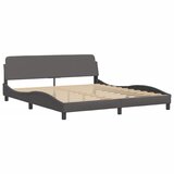  Krevet s madracem Dover sivi 180 x 200 cm od umjetne kože | shoptok.hr