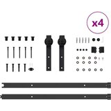 vidaXL Komplet opreme za drsna vrata 213,5 cm jeklo črne barve | Shoptok.si
