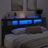  The Living Store LED posteljno vzglavje črno 220x18,5x103,5 cm inženirski les - LED Posteljno Vzglavje, (21442620) Cene