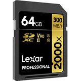 Lexar SD 64GB 2000x SDHC UHS-II card, 300MB/s read 260MB/s write C10 V90 U3 | shoptok.hr