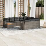  The Living Store Vrtna sedežna garnitura 11-delna z blazinami siv poli ratan - Vrtna Sedežna Garniture, (21447657) | Shoptok.si