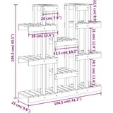  Stalak za biljke 104,5 x 25 x 109,5 cm od masivne borovine | shoptok.hr