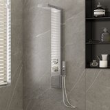 vidaXL Panel za tuš nerjaveče jeklo kvadratne oblike | Shoptok.si
