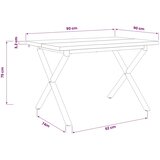  Stol za blagovanje s prirodnim rubom 90 x 90 x 75 cm - Izbijeljena i crna 90 x 90 x 75 cm Živi rub | shoptok.hr