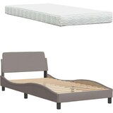  Postelja z vzmetnico taupe 100x200 cm blago, (22011990) | Shoptok.si