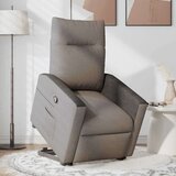 vidaXL Naslonjač na podizanje od tkanine smeđesivi | shoptok.hr