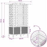  Povišeni krevet s mrežom i krovom Siva 122 x 40 x 144 cm PP | shoptok.hr