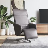 vidaXL Naslonjač od umjetne kože s osloncem za noge sivi | shoptok.hr