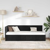  Kutni okvir kreveta s uzglavljem Crna 80 cm x 200 cm Baršun | shoptok.hr