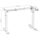 MID.YOU Dvižna Miza E-lona, Antracit, Srebrna, 160x80cm | Shoptok.si