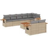 Maison Chic Seti vrtnega pohištva - Vrtna garnitura 9-delna z blazinami bež poli ratan, (21796589) | Shoptok.si