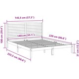  Dugi okvir kreveta bez madraca bijeli 140 x 220 cm masivno drvo | shoptok.hr
