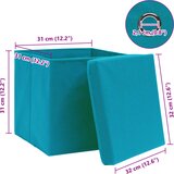  Kutije za pohranu s poklopcima 4 kom svjetloplave 32x32x32 cm | shoptok.hr