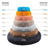 PETMATES Okrugli ležaj u obliku krofne za mačke i pse, veličina L, tamnosiva boja | ePonuda.com