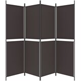 Sobna pregrada s 4 panela smeđa 200x180 cm od tkanine | shoptok.hr