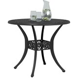  Vrtni stol crni Ø 90 x 75 cm od lijevanog aluminija | shoptok.hr