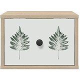  Wall-mounted noćni ormarić HANAU Hrast sonoma 36 x 33 x 25 cm - Hrast sonoma Zeleni uzorak lišća 1 | shoptok.hr