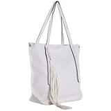 Fashion Hunters White roomy shopper bag made of ecological leather | Shoptok.si