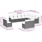  12-dijelni set vrtnih sofa od poliratana s jastucima crni | shoptok.hr