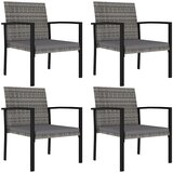 Maison Chic Vrtni jedilni stoli - Stol za vrt 4 kosi poli ratan sive barve JS374, (21878816) | Shoptok.si