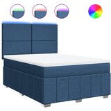 vidaXL Box spring postelja z vzmetnico modra 160x200 cm blago, (21306483) | Shoptok.si
