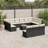 vidaXL 14-dijelni set vrtnih sofa s jastucima poliratan crni | shoptok.hr