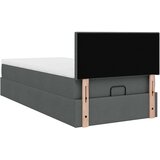 vidaXL Otomanski posteljni okvir z vzmetnico siv 80x200 cm blago | Shoptok.si