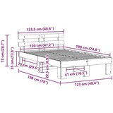  Krevetna konstrukcija Smeđa 120 x 190 cm Čvrsto borovo drvo | shoptok.hr