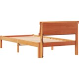  Krevet s uzglavljem i LED - smeđa voskasta 100 x 200 cm čvrsto borovo drvo. | shoptok.hr