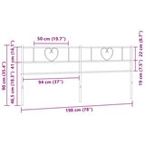  Metalno zamjensko uzglavlje crno 193 cm | shoptok.hr
