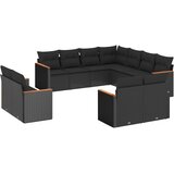  11-dijelni set vrtnih sofa od poliratana s jastucima crni | shoptok.hr