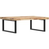  Zidna polica za umivaonik od čelika i masivnog bagremovog drva Smeđa 80 x 60 x 4 cm | Shoptok.si