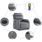 vidaXL Električni masažni stol s funkcijo vstajanja sivo umetno usnje | Shoptok.si