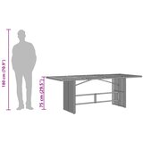  Vrtni stol sa staklenom pločom bež 190 x 80 x 75 cm poliratan | shoptok.hr