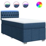 vidaXL Krevet s oprugama i madracem plavi 90 x 200 cm od tkanine | shoptok.hr