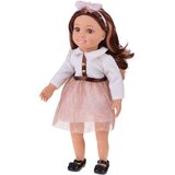  Velika lutka 48 cm s mekanim tijelom i melodijom, smeđa kosa i ružičasta suknja | shoptok.hr