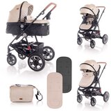 Lorelli LORA Kolica 2u1 Bež/Siva: Košara + Zimska Navlaka + Putna Torba (do 15 kg) | shoptok.hr